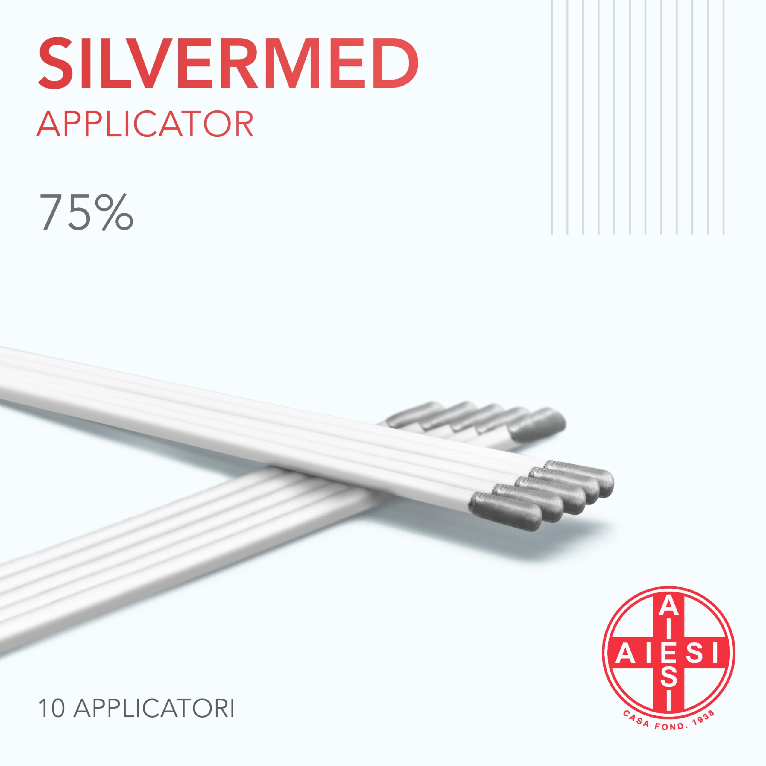 AIESI® Lápiz Cáustico de nitrato de plata al 75% para eliminar verrugas mezquinos y tejidos SILVERMED 75 (Paquete de 10 aplicadores)