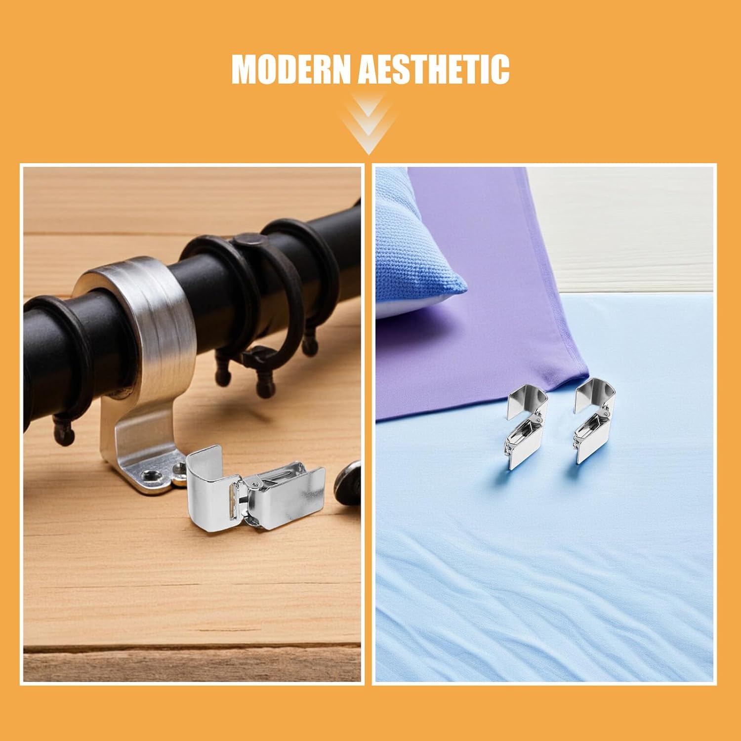 Garneck 5pcs Heavy Duty Stainless Steel Rug Display Clips Multifunctional Tapestry Holder Grippers for Carpets Curtains Quilts Towels Wall Hanging Home Store Exhibition