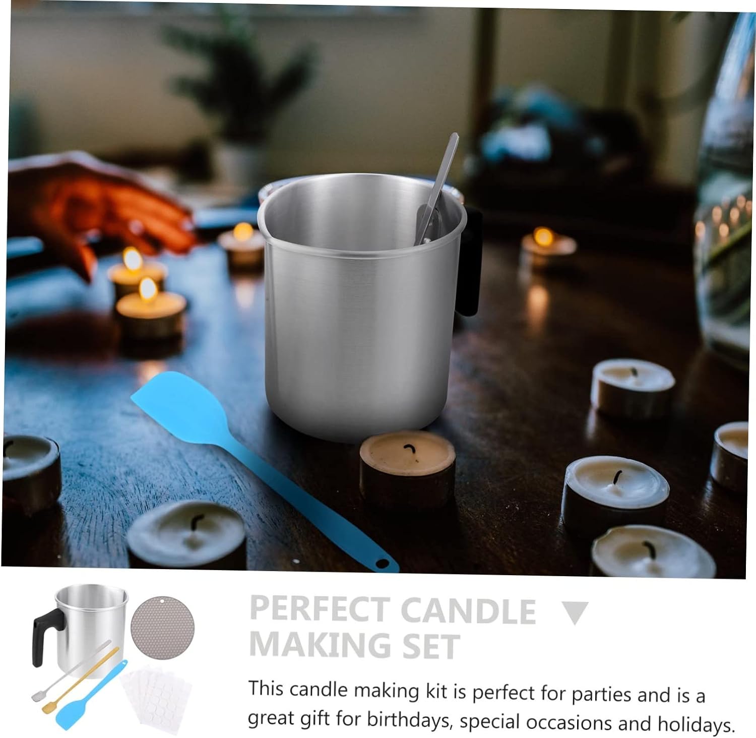 PLAFOPE Candle Making Pouring Pot Wax Melting Pot DIY Candle Making Kit Essential Tools Melt Cup