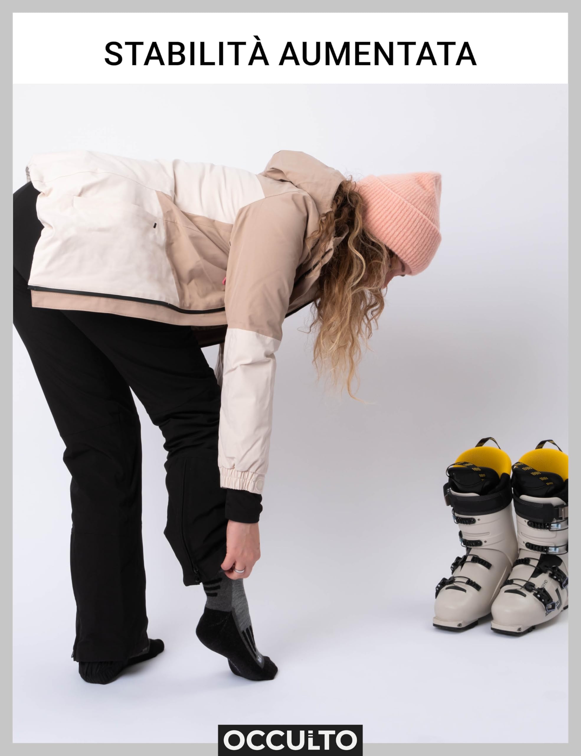 Occulto Calze da Sci Lana Merino Uomo & Donna pacco da 2 (modello: Toni)