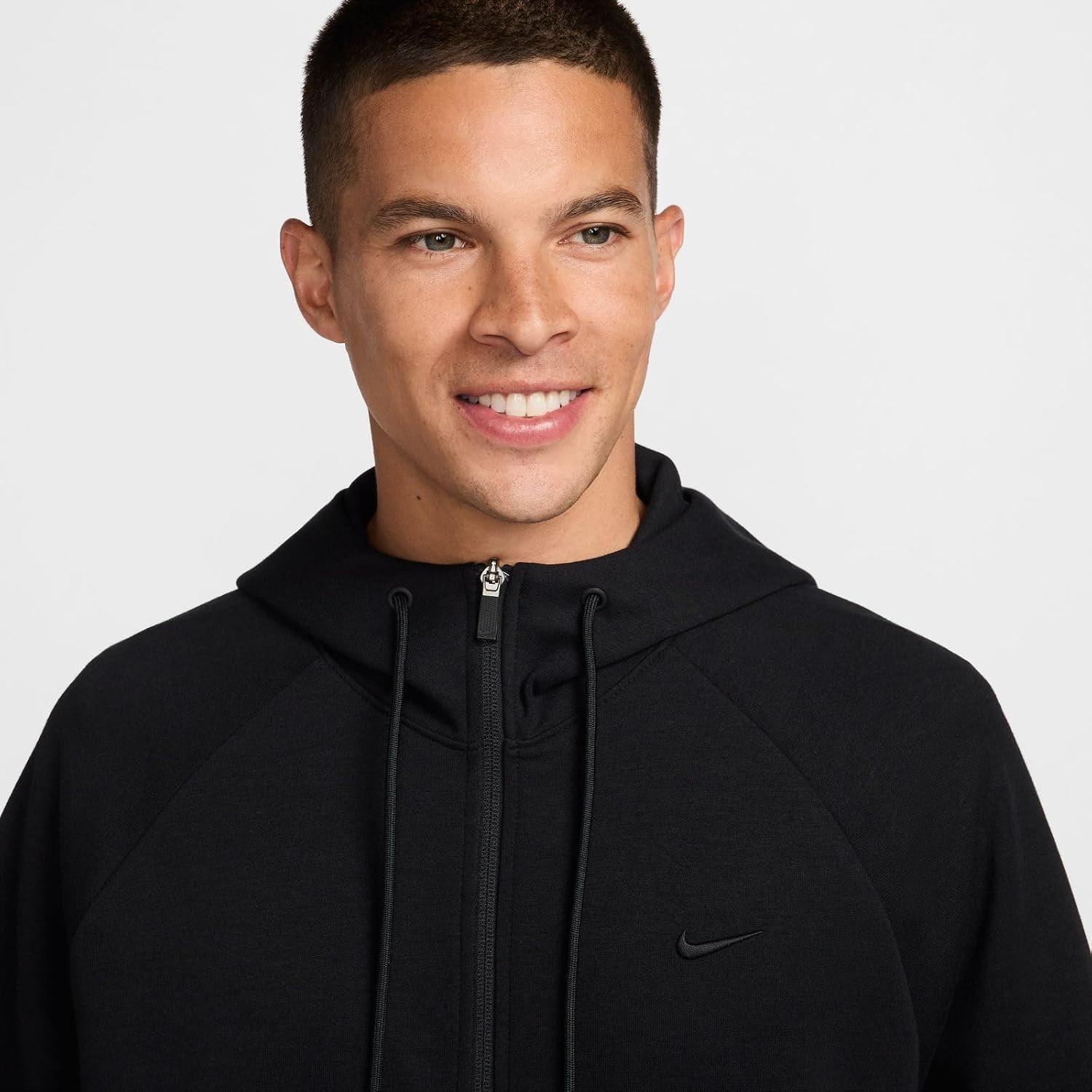 Nike Primary Fleece Men's Dri-FIT UV Full-Zip Performance Hoodie (FZ0967-010, Black/Black) Size Large