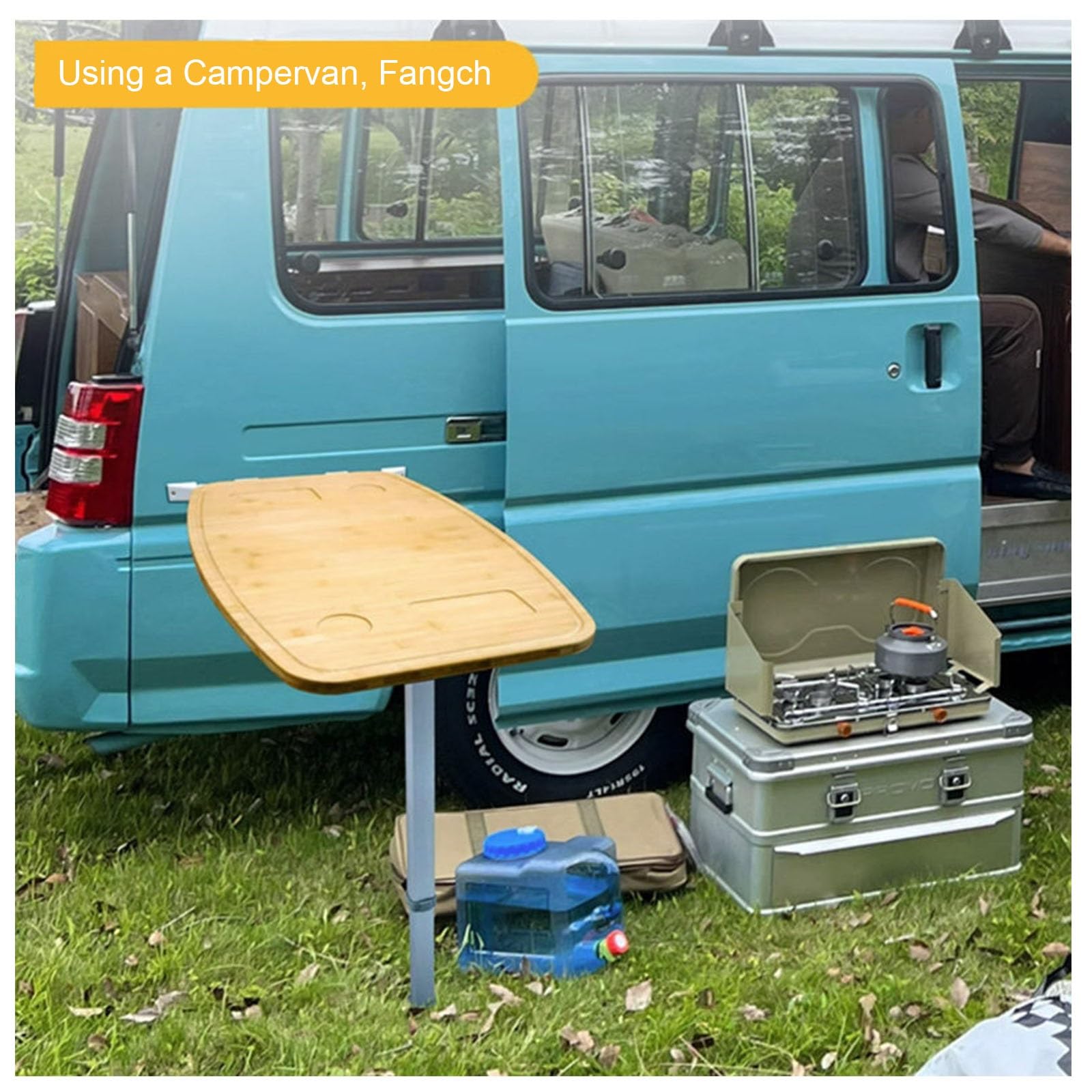 Table Camping Car Pliantes Légères, Table de Camping Murale, Kit de Pieds Pliants avec Glissières Et Emplacements pour Tasses, pour Pique Nique en Plein Air, 80x52x85cm