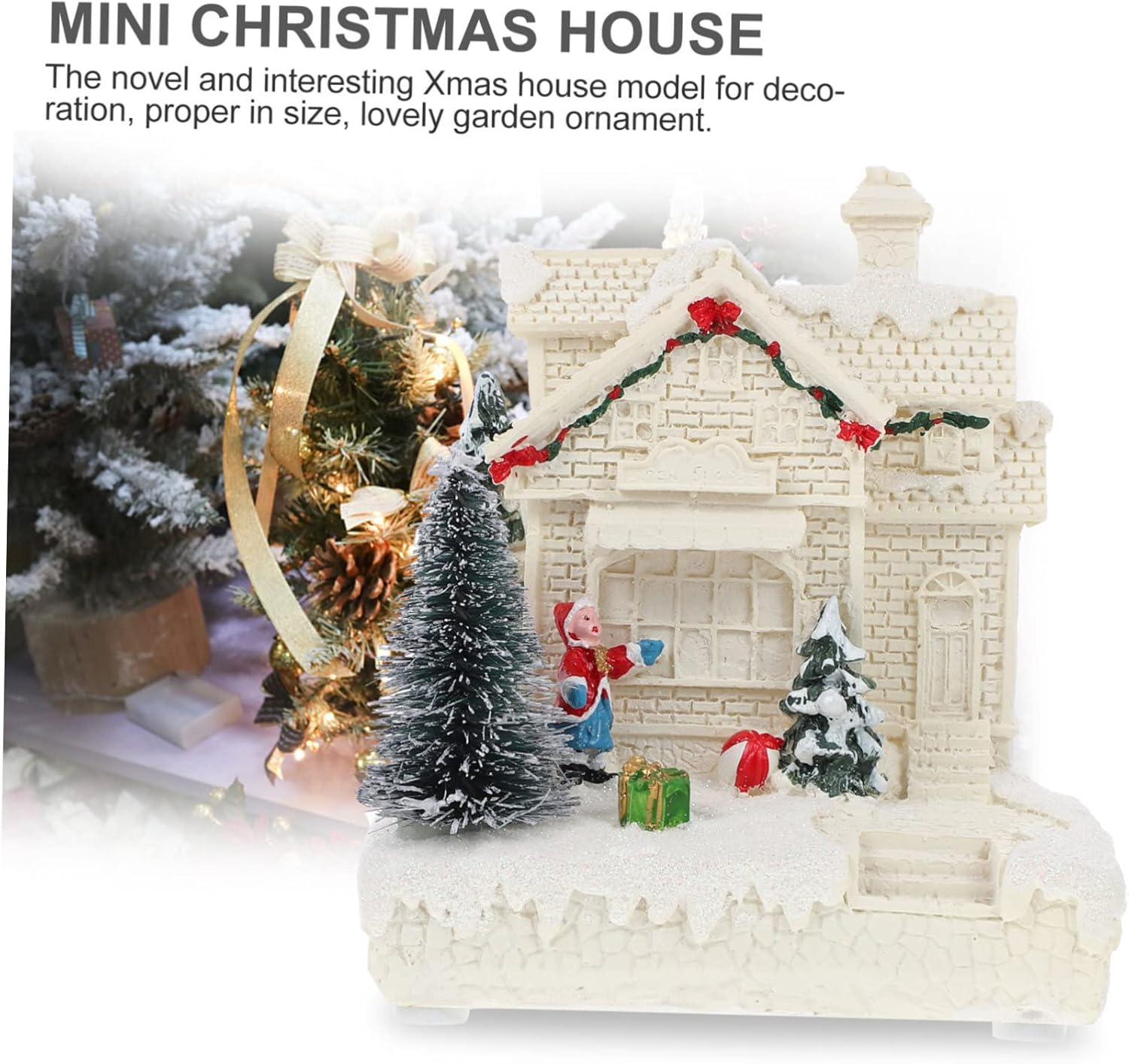 Mini Christmas Ornament Glowing Little House Decor for Xmas House Decor