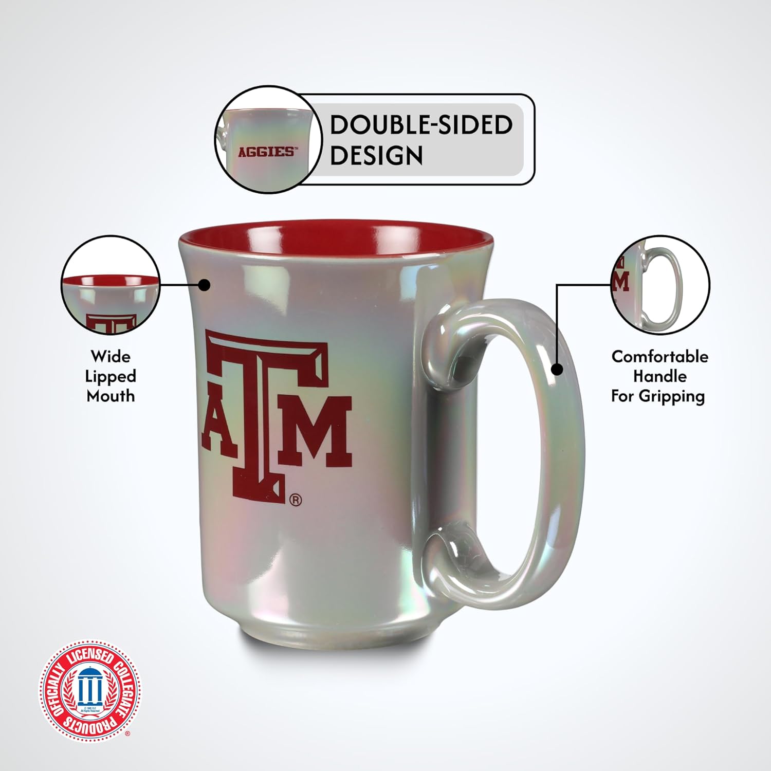 The Memory Company | Licensed NCAA 15oz Iridescent Mug with Logo - Image 6