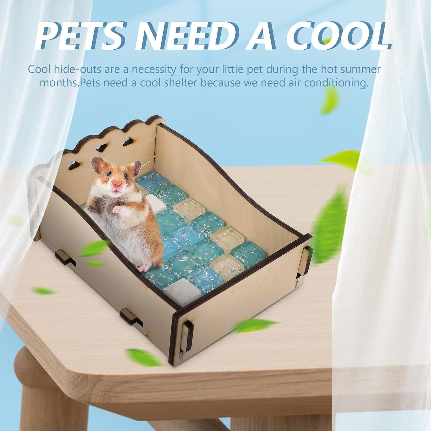 Wooden Guinea Pig Cooling Pad Bed for Summer Small Pets image 5