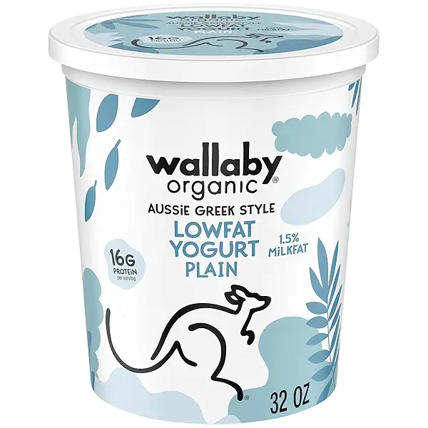 Wallaby Organic Aussie Greek Low Fat Yogurt, Plain, 32 oz. USDA Organic 1