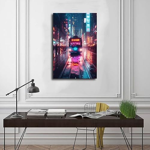 Miniatura 3 de Futuristic Retro Neon Cyberpunk Wall Art  Vibrant Synthwave Print  Modern Urban Decor Canvas Poster Wall Art Decor Print Picture Paintings for