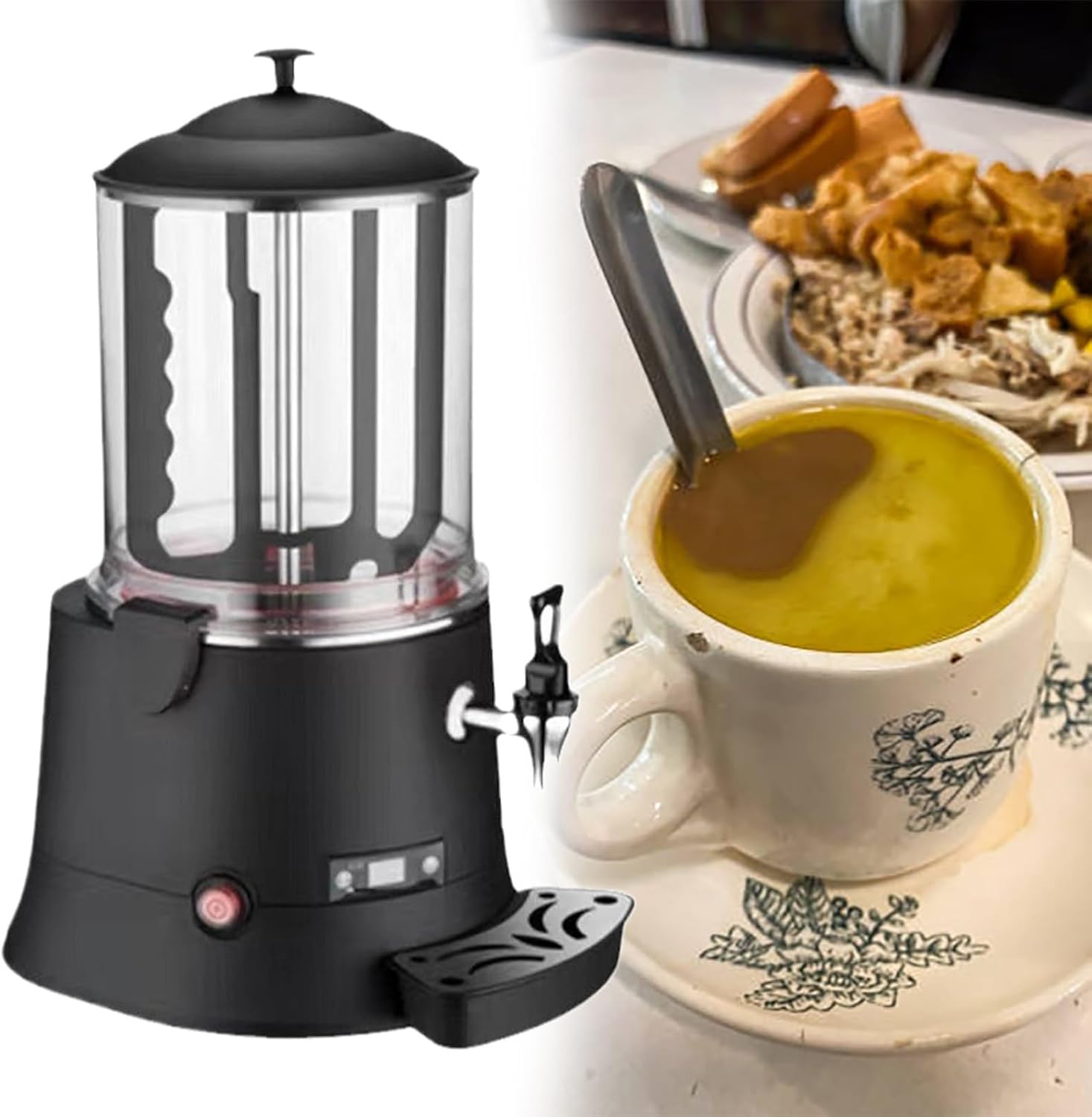 10L Commercial Hot Chocolate Machine Maker and Dispenser,Beverage Warmer for Heating Coffee with Faucet for Beverage Warming,Ideal for Cafes and Restaurants