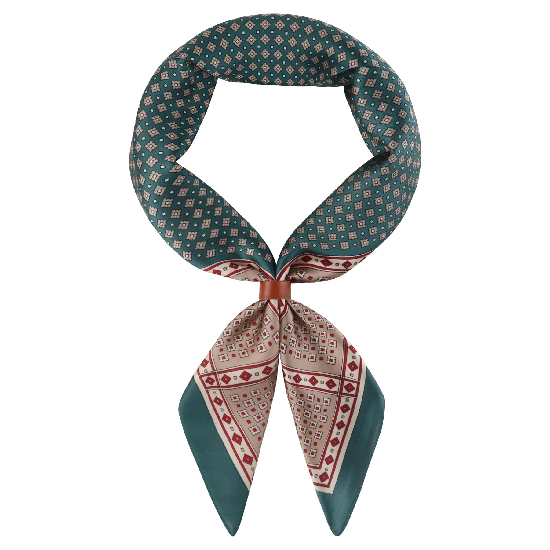 27.5 Inches Square Silk Feeling Neck Scarf for Men Necktie Silk Bandanas Pocket Square Cowboy Scarves