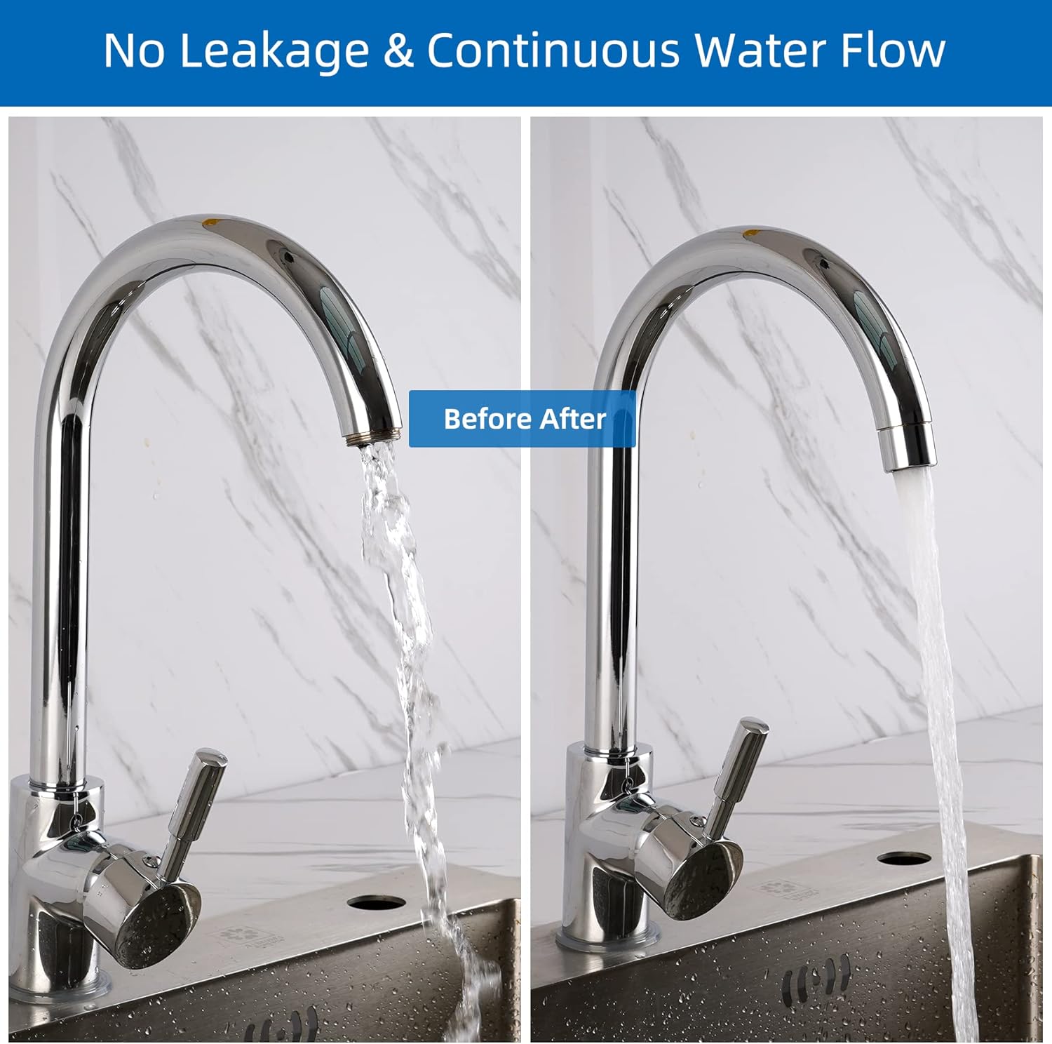 Hibbent 4 Pack Faucet Aerator, Kitchen Sink Aerator Shell with Built-in Filter, 55/64 Female Thread Bathroom Faucet Filter, Splash-Proof, Chrome Finish