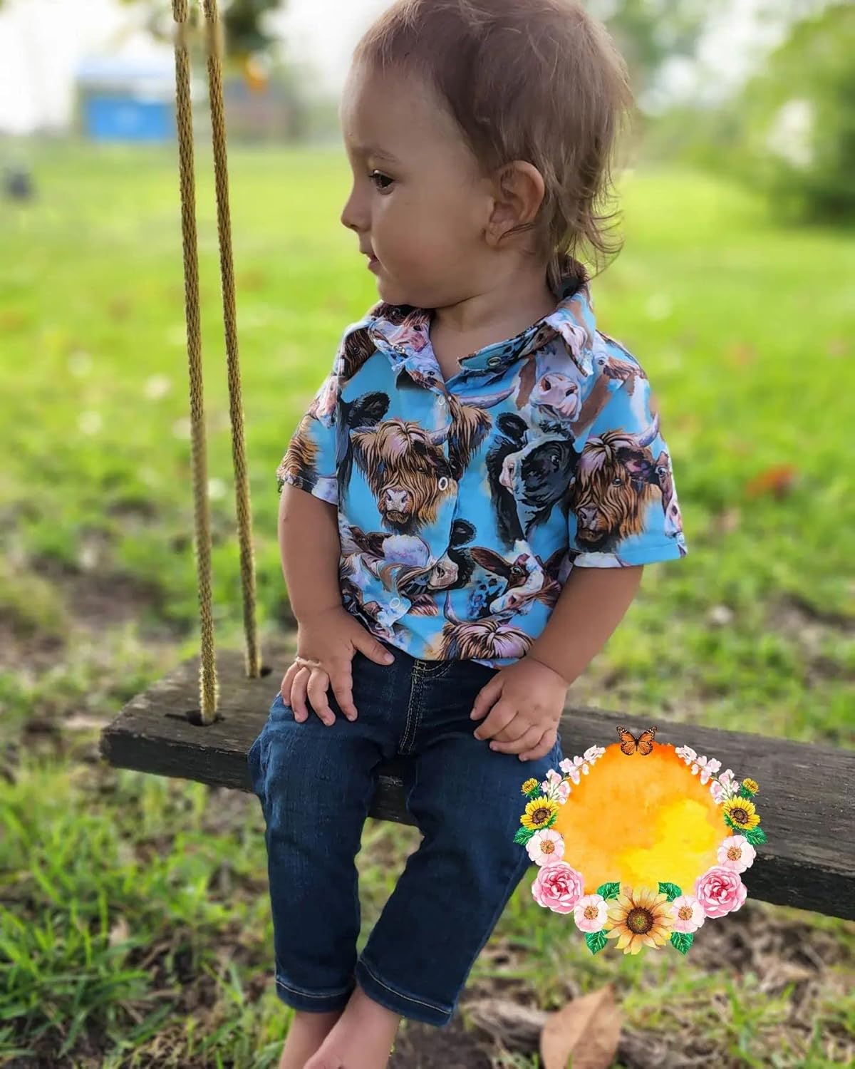 Toddler Baby Boy Button Down Shirt Short Sleeve T-Shirt Tops Western Cowboy Casual Tee Summer Clothes - Image 2