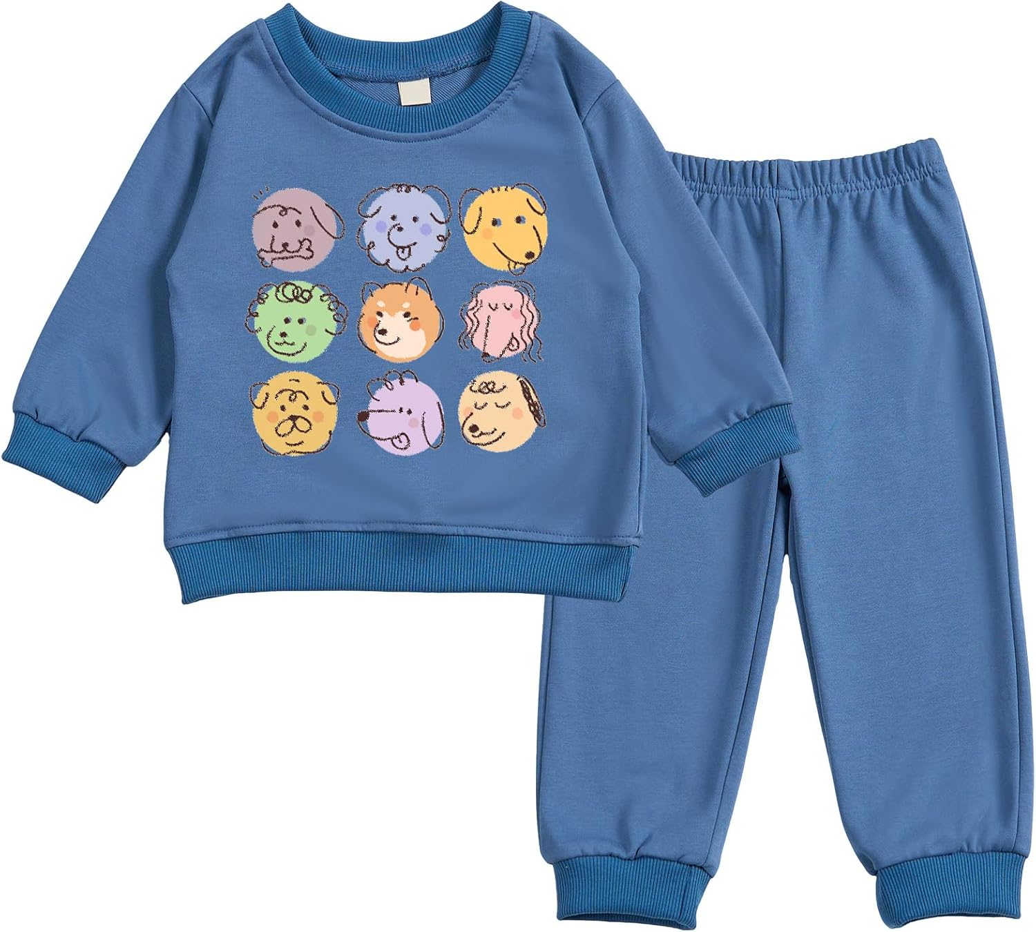 Toddler Baby Cute Dog Puppy Long Sleeve Sweatshirt Top Jogger Pants Set Cute Fall Winter Clothes Set