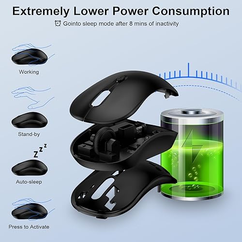 Miniatura 5 de Ratón inalámbrico para computadora portátil, 2.4 GHz, mouse inalámbrico para computadora, oficina, hogar, con receptor USB A para HP Dell Lenovo,