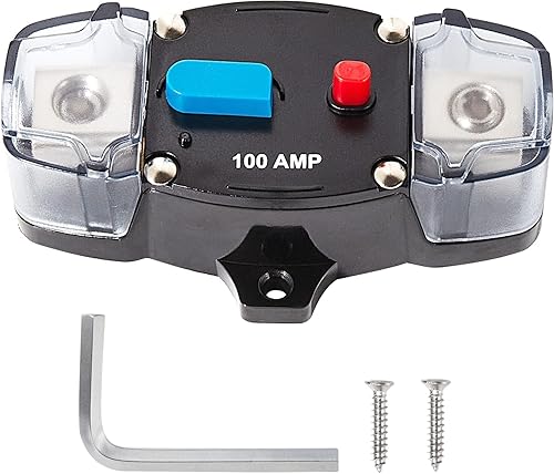 Miniatura 1 de NuIth Disyuntor de 100 amperios, reinicio manual, motor de arrastre de calibre 10-8, inversor de fusibles en línea estéreo de audio para automóvil,