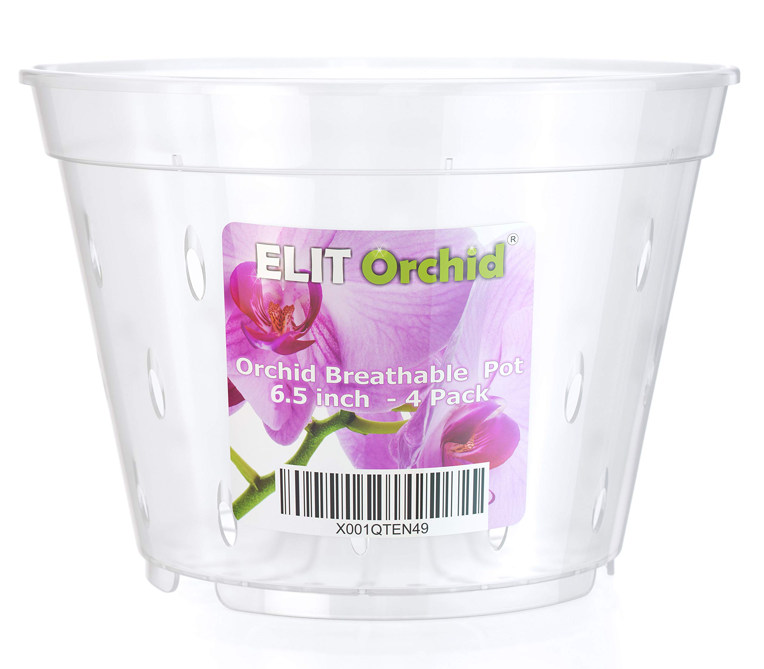 Buy Orchid Pots with Holes Indoor Clear Plastic Pot Set (6.5" 4 Pack