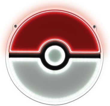 Ukonic Pokemon Poke Ball Large LED Neon Wall Light | Officially Licensed Pokemon Light | USB Powered Decorative Wall Sign for Gaming Rooms, Bedrooms, Offices & Pokemon Collectors
