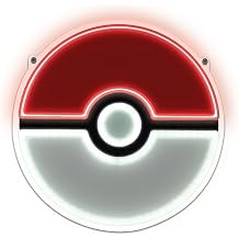 Ukonic Pokemon Poke Ball Large LED Neon Wall Light | Officially Licensed Pokemon Light | USB Powered Decorative Wall Sign for Gaming Rooms, Bedrooms, Offices & Pokemon Collectors