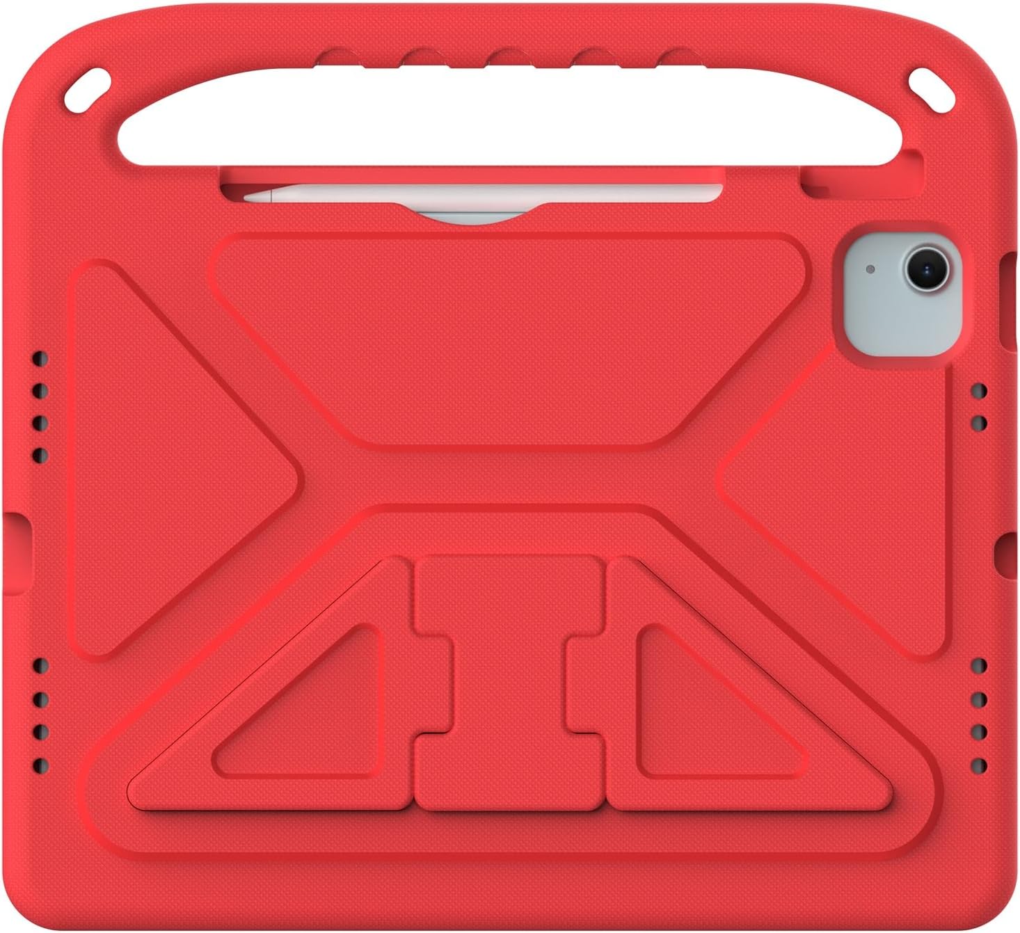 YEMENGHUA Heavy Duty Protection Kids Case Compatible with iPad Air 11 Inch M2(2024)/Pro 11 inch (2024) M4,Light Weight Shock Proof Handle Stand Kids Friendly Protective Cover Case(Vermelho)
