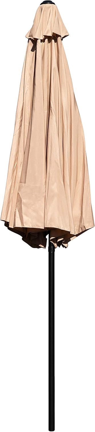 Merrick Lane Bali 9' Round UV Resistant Outdoor Patio Umbrella With Height Lever And 33° Push Button Tilt