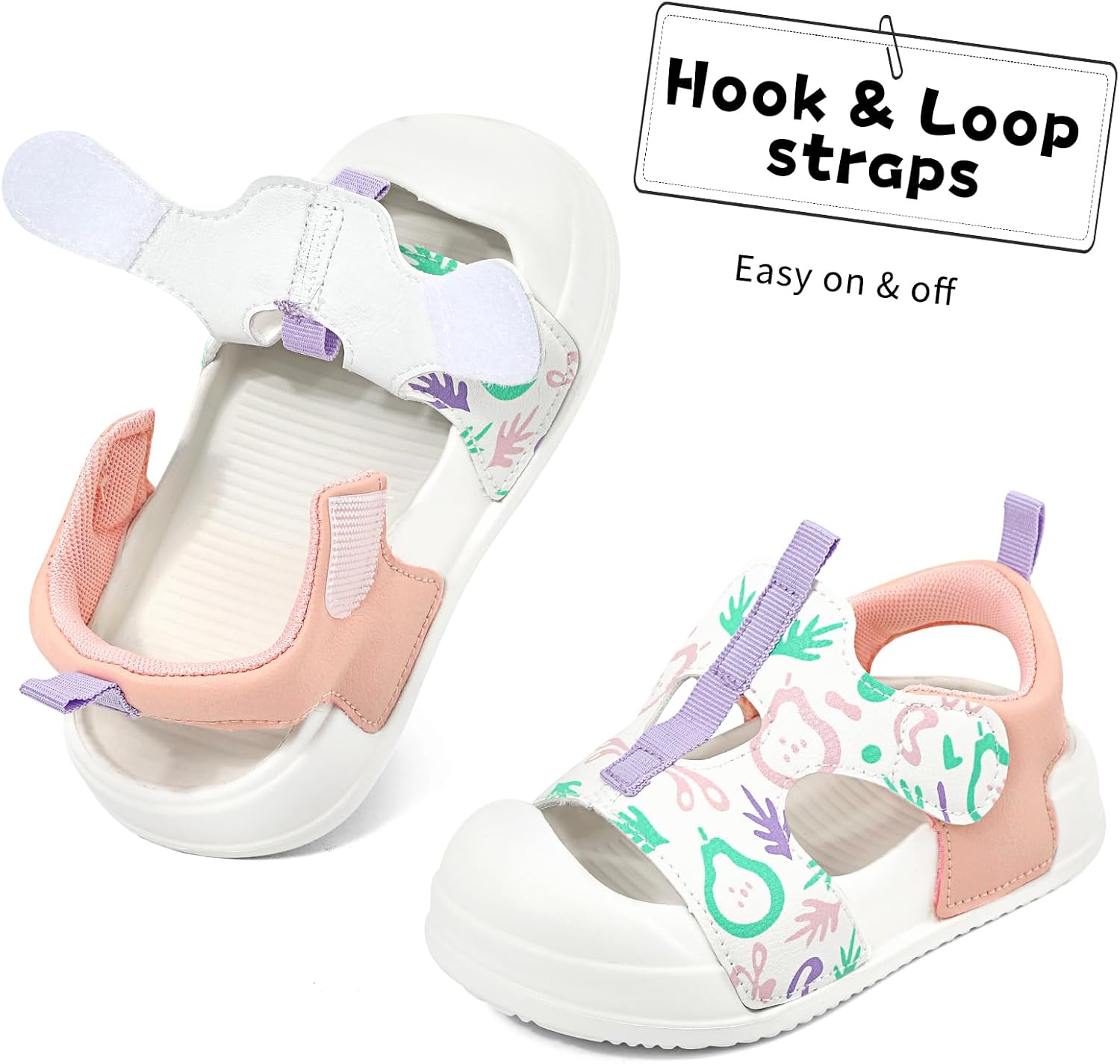 MK MATT KEELY Girls Boys Sandals Toddler Summer Closed Toe Athletic Sandals Kid Adjustable Non-slip Outdoor Sandal Lightweight Beach Shoes