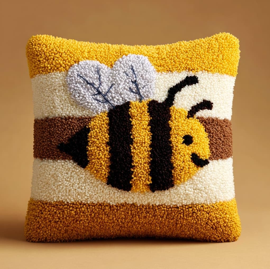 WallustrioaW Latch Hook Cushion Kits for Adults,Cute Bees