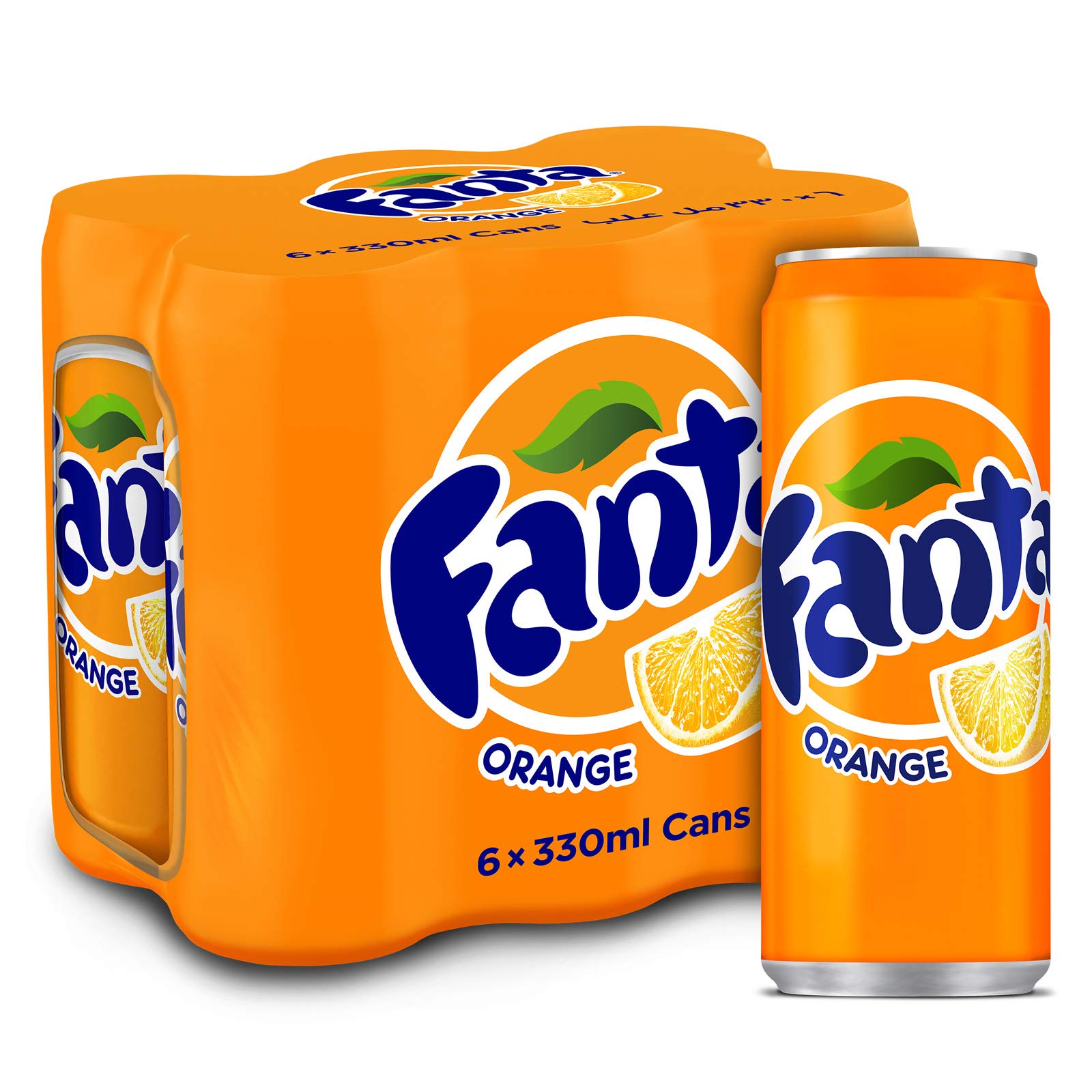 Buy Fanta Orange Carbonated Soft Drink, Cans 330ml (Pack of 6) Online