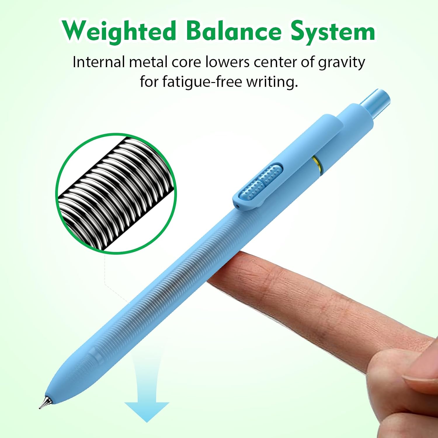 Hiacry 8 Pcs Gel Pens - 0.7mm Fine Point Quick-Dry Blue Ink Fidget Pens image 4