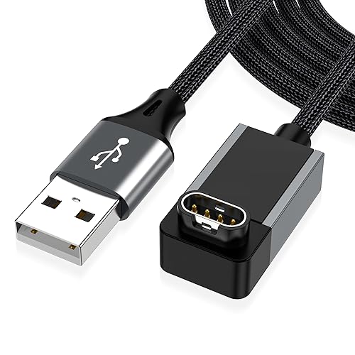 Miniatura 8 de AGVEE Paquete de 2 cables de carga de 3.3 pies para Garmin Watch, cable de carga trenzado en forma de L para Fenix, Forerunner, Vivoactive