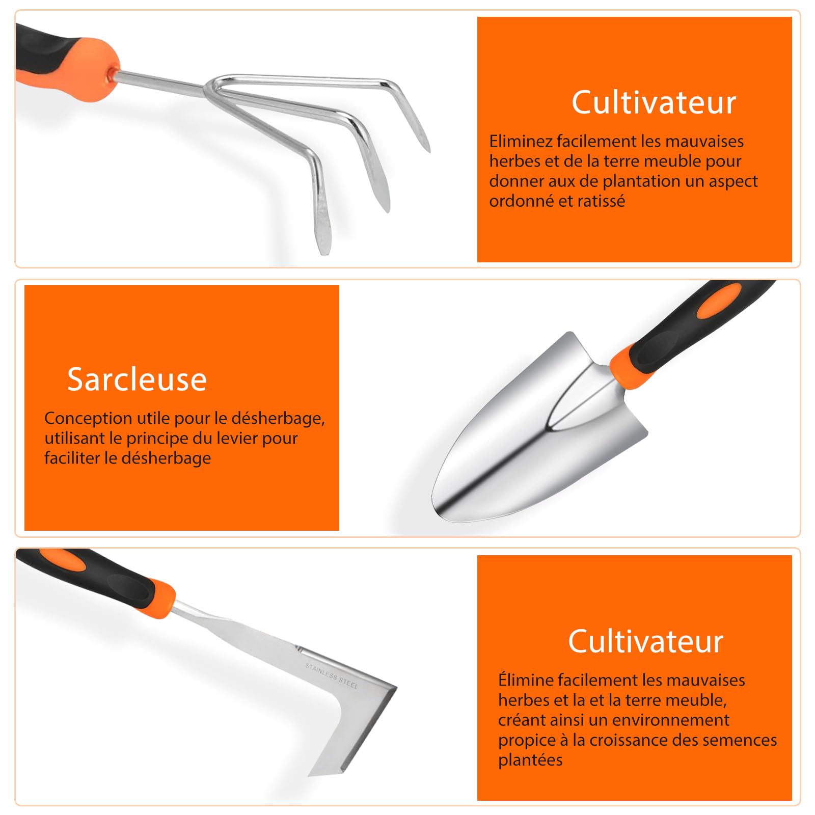 Outils Jardinage, 10 Piezas Lourdeur Outillage de Jardin, Outils de Jardin Jardinage Outillage, Cadeaux pour Femmes et Hommes