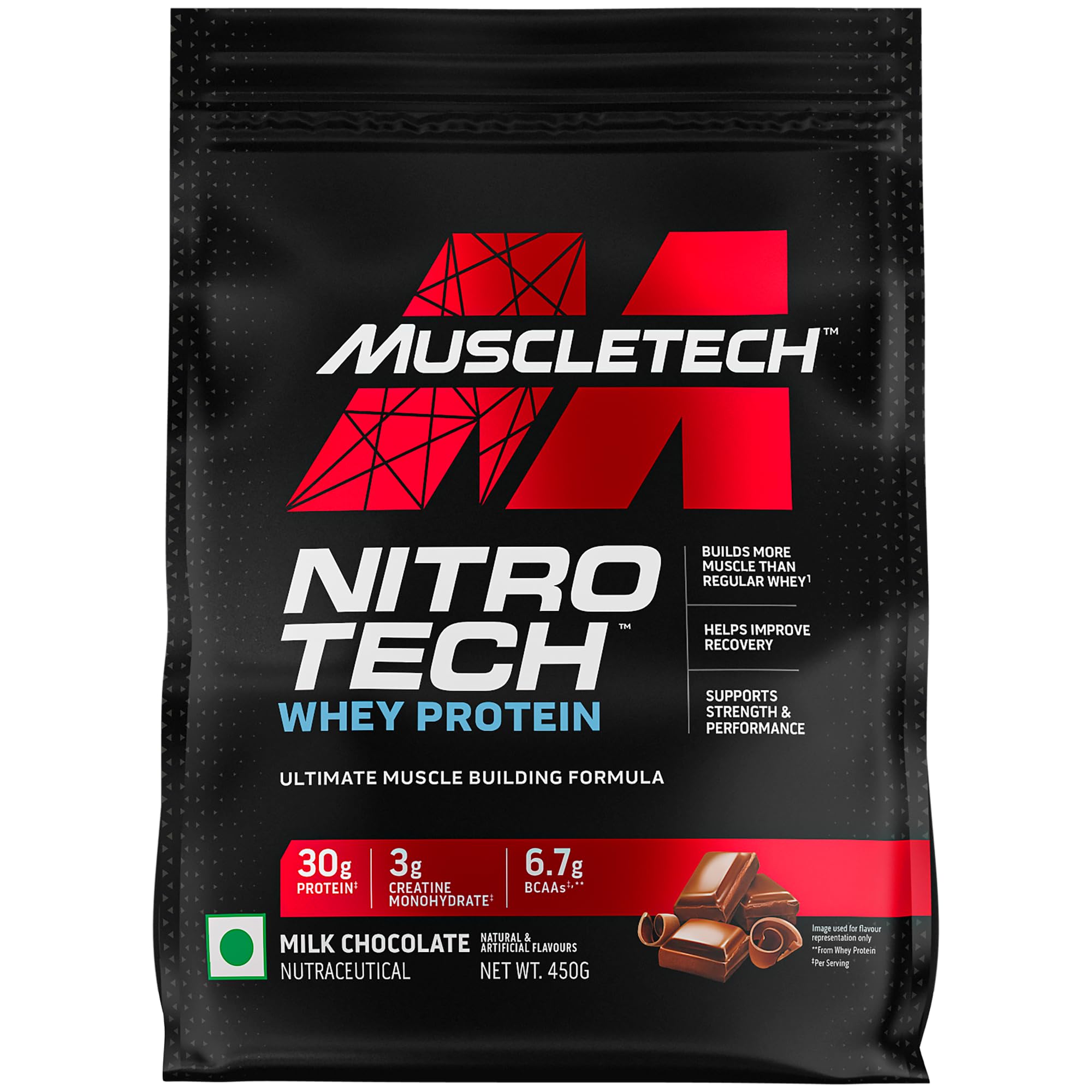 MuscleTech Nitro-Tech Whey Protein, 1.72kg (3.8lbs), Milk Chocolate, 30g Protein, 3g creatine monohydrate, 6.7g BCAA, ultimate muscle building formula, increase strength & performance — Amazon image 16