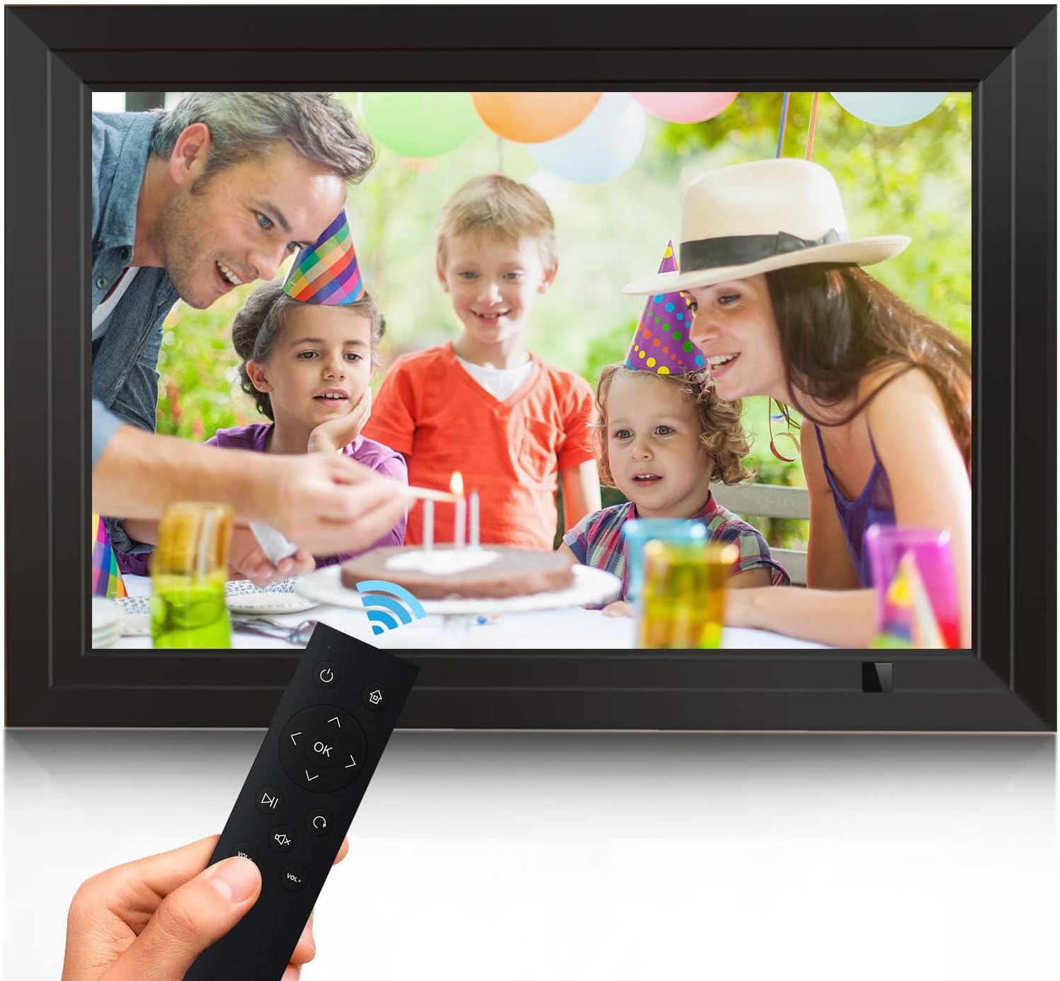 10.1 Inch Digital-Picture-Frame with 32GB USB Flash Drive, 1280x800 HD IPS Screen Digital Photo-Frame, Video, Music, Share Moments via SD Card or USB, Remote Control 10’’ Video Frame (no-WiFi)