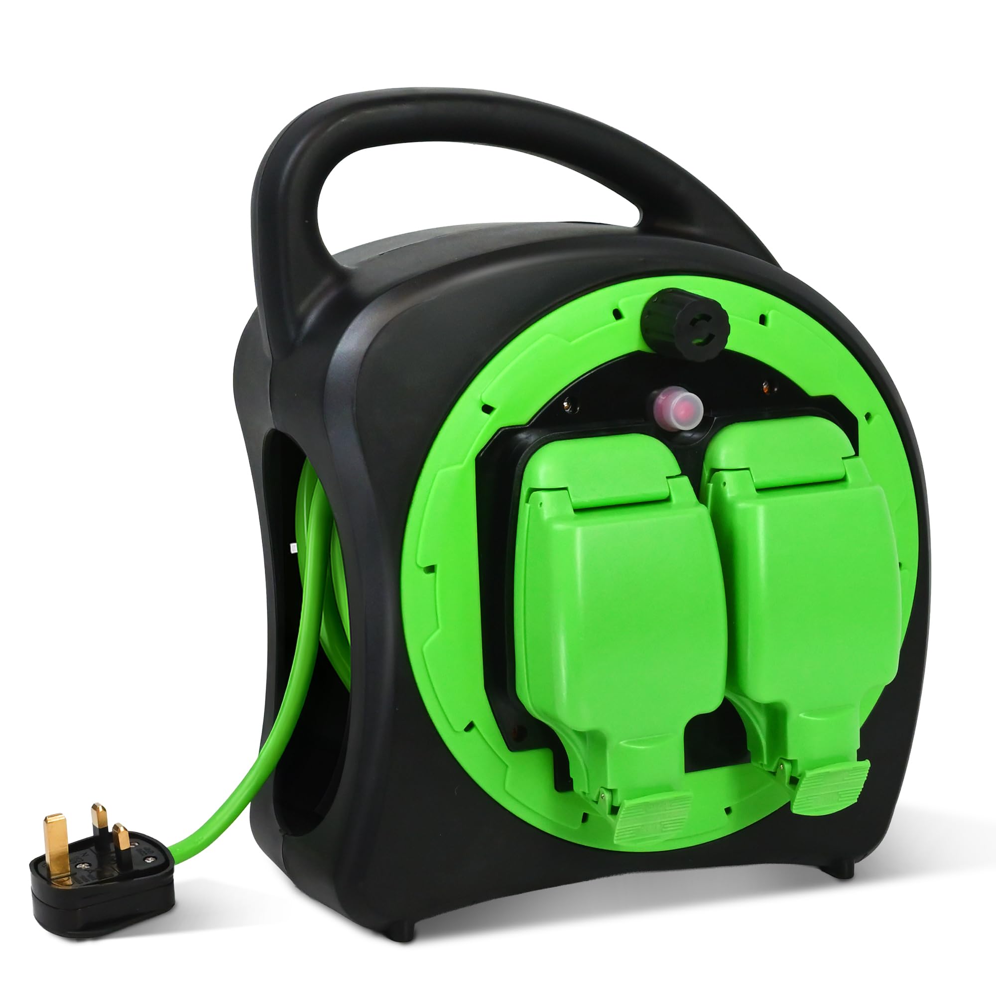 Desiretech - 20 m weatherproof extension cable - 2 sockets - 13 amp outdoor cable - waterproof IP54 - durable green cable for garden, outdoor equipment & power tools - flexible-image-23