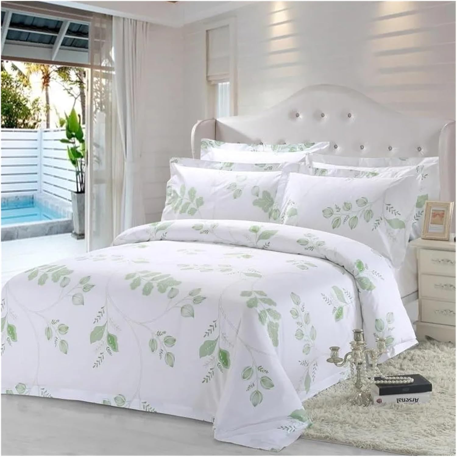 Colorful Pattern Printed on White Duvet Cover Set 100% Cotton Soft Bedding Set Bed Sheet Pillowcases Double Queen King 4Pcs,Bed