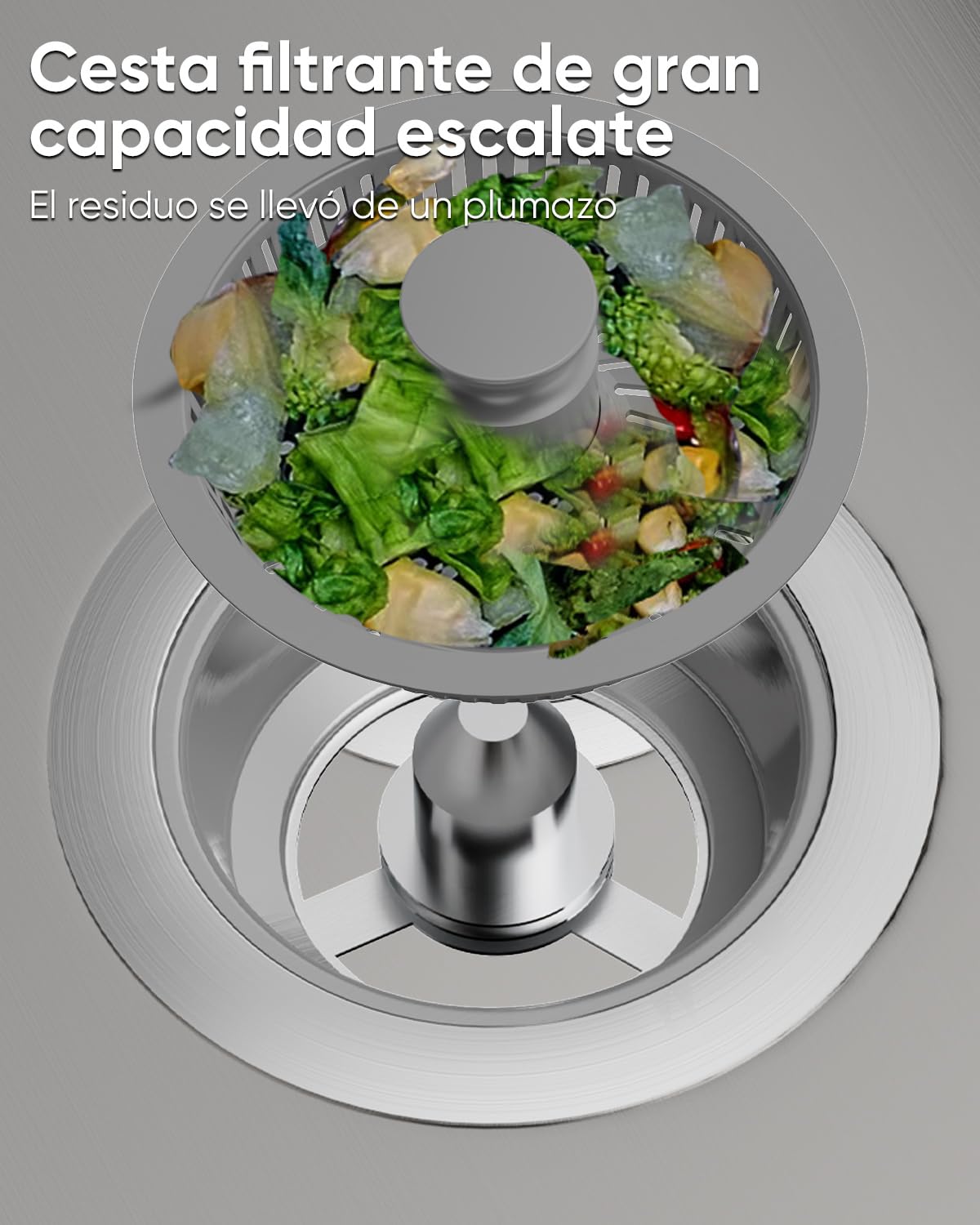 Tapon Fregadero Cocina y colador Fregadero combinación, 3 en 1 de Acero Inoxidable Accesorios Cocina para desagües, Protectores Ideales para Tapones Fregadero Cocina