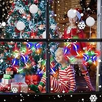 Vista 6 de Decoración de luz de ventana de Navidad, 3 luces iluminadas con forma de cascabel, árbol de Navidad, funciona con pilas, luces interiores