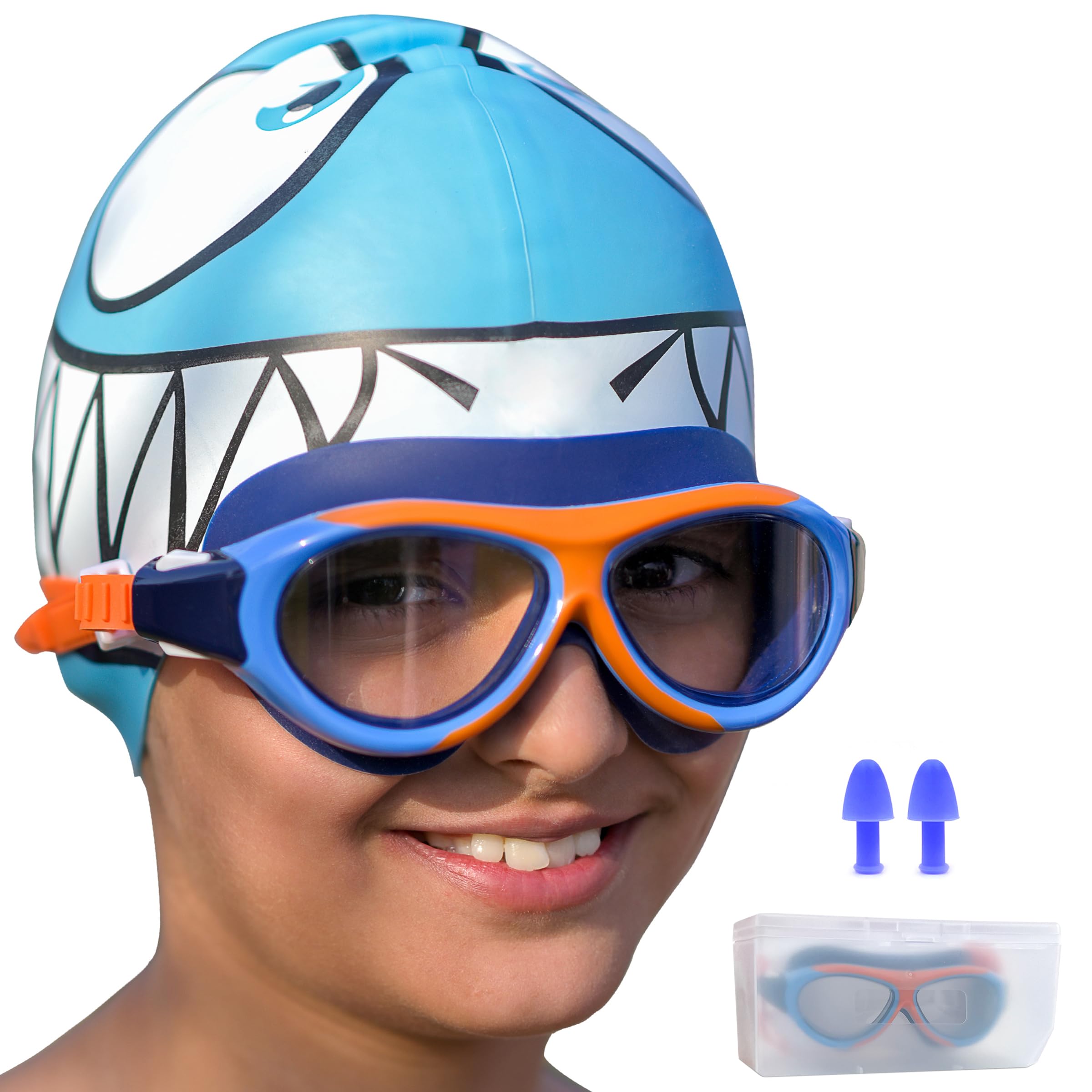 SLOVIC Orange Swimming Goggles for Kids with Ear Plugs | Waterproof | UV Protection Lenses, Anti-Fog Glasses | Perfect Fit for Boys & Girl | Swimming Goggle for Kids 6-14 | Swimming Gear for Kids (B0CBQK6FQZ) Amazon Price History, Amazon Price Tracker