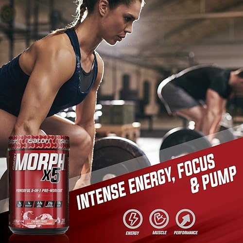 Miniatura 2 de iSatori Morph Xtreme Intense - Bombsicle (20 porciones) Botella clásica para licuadora (botella transparente con parte superior roja)