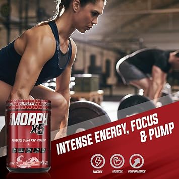 iSatori Morph Xtreme Intense Pre Workout - Bombsicle (20 Servings) Classic Blender Bottle (Clear Bottle with Red Top)