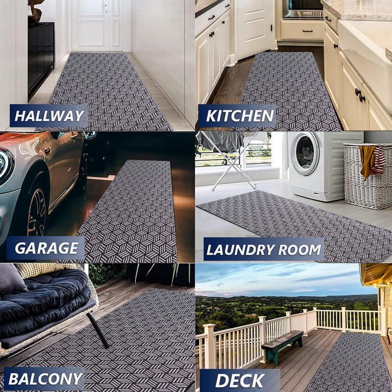 Hallway Runner Carpet Rug Non Slip Custom Size 2FTX6FT, Indoor Outdoor Waterproof Area Rug for Entryway, Kitchen, Garage, Stairs, Front Door, Laundry Room, Commercial Use