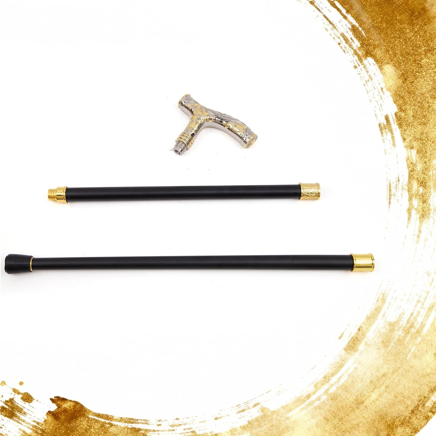 36.61in Gold Silver Bear Luxury Stick, Decorative Cane Cane Cosplay Alloy Crosier Vintage Crosier Knob Walking Stick
