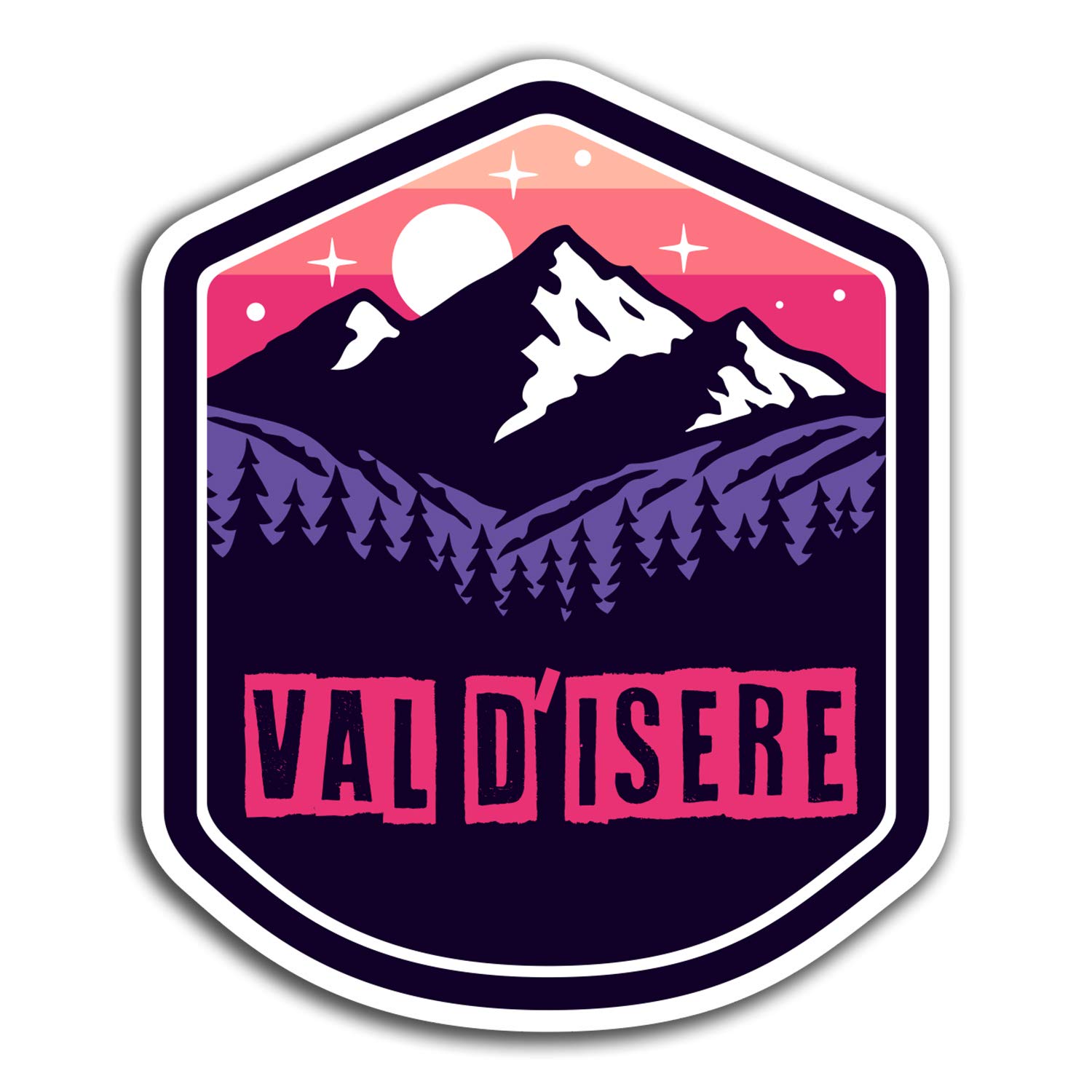 Destination Vinyl Ltd Multi 2 X 10Cm Val D'isere Ski Vinyl Stickers - Travel Sticker Laptop Luggage #23652 (10Cm Tall)