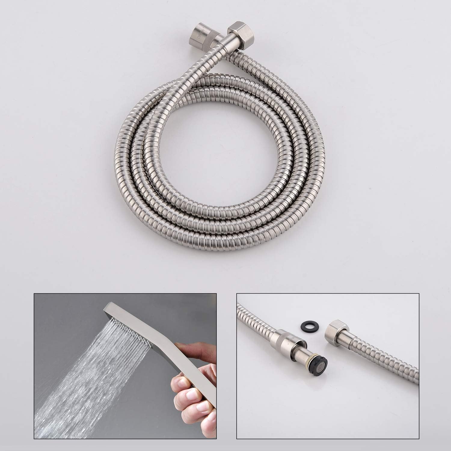 Super Deal Product Shower System Brushed Nickel 12 Inch Luxury Rain Mixer Shower Set Ceiling Mounted Shower Head System Shower Faucet Rough-in Valve Body and Trim Included