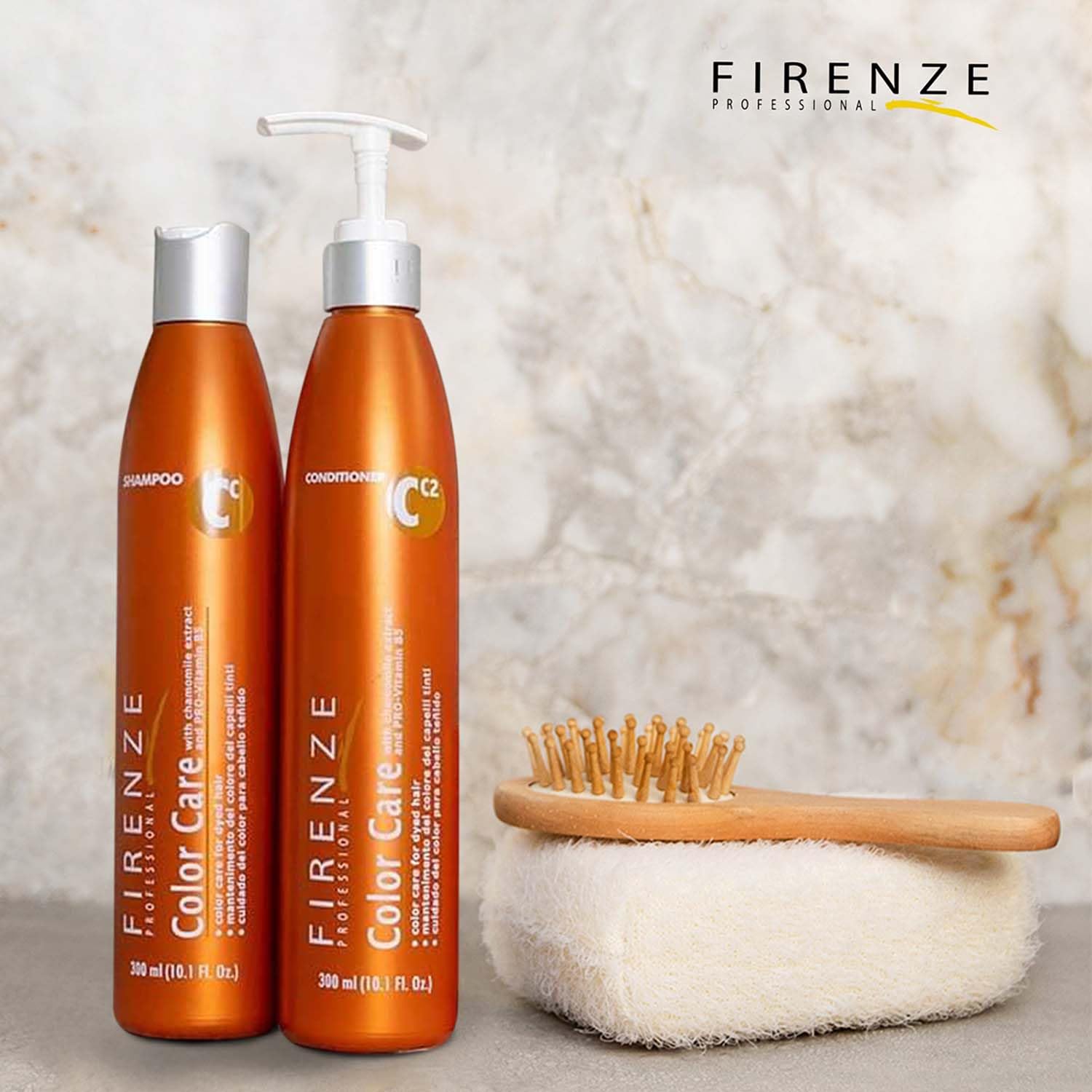 Firenze Professional Color Care Bundle 300ml (10.1 fl oz) Each – Color Protection Shampoo & Conditioner for Blonde, Highlighted & Color-Treated Hair – Sulfate, Salt & Paraben Free
