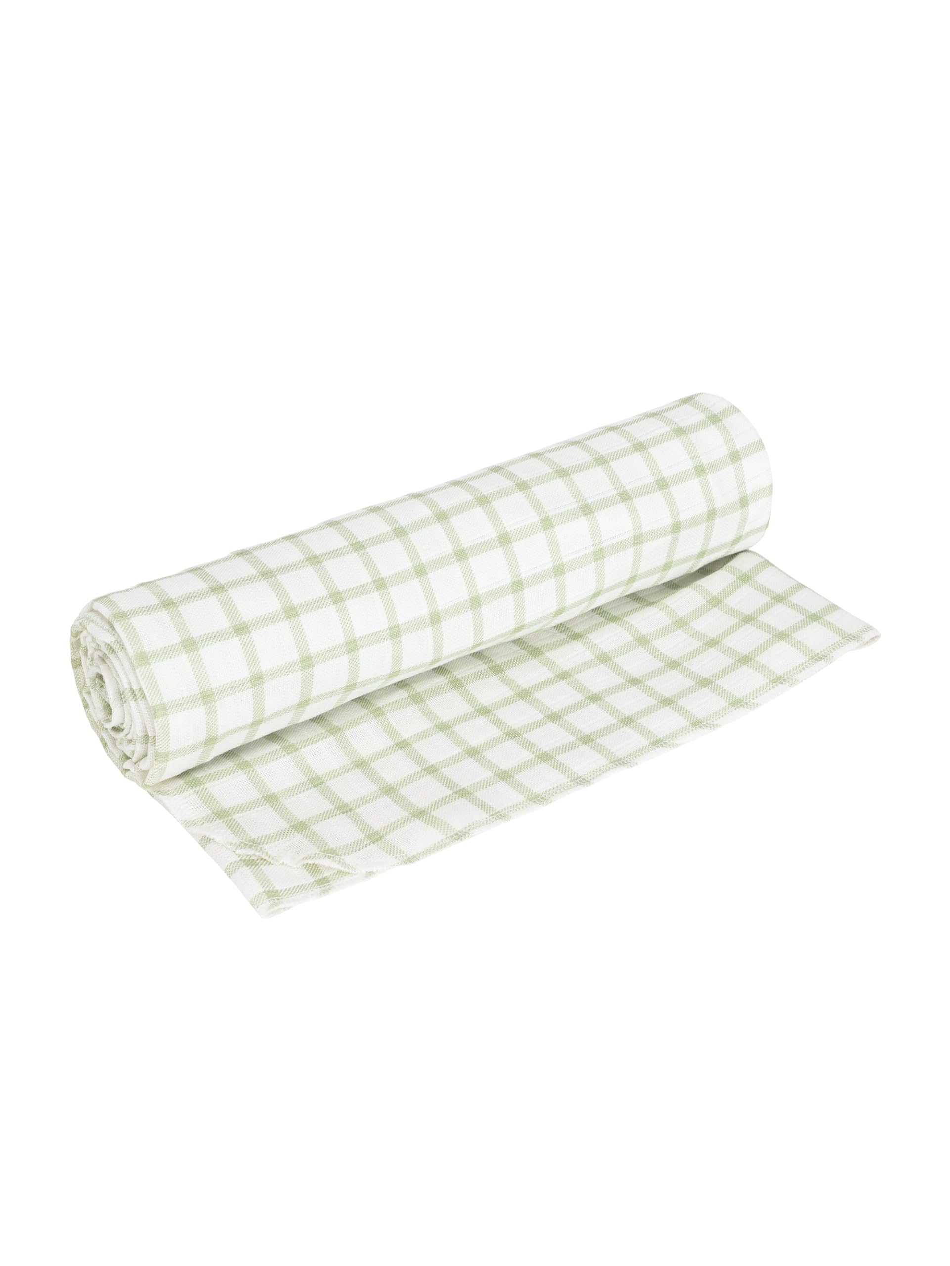 Under the NileUnder The Nile Organic Cotton Muslin Swaddle Blanket - Sage Windowpane, 47" x 47"