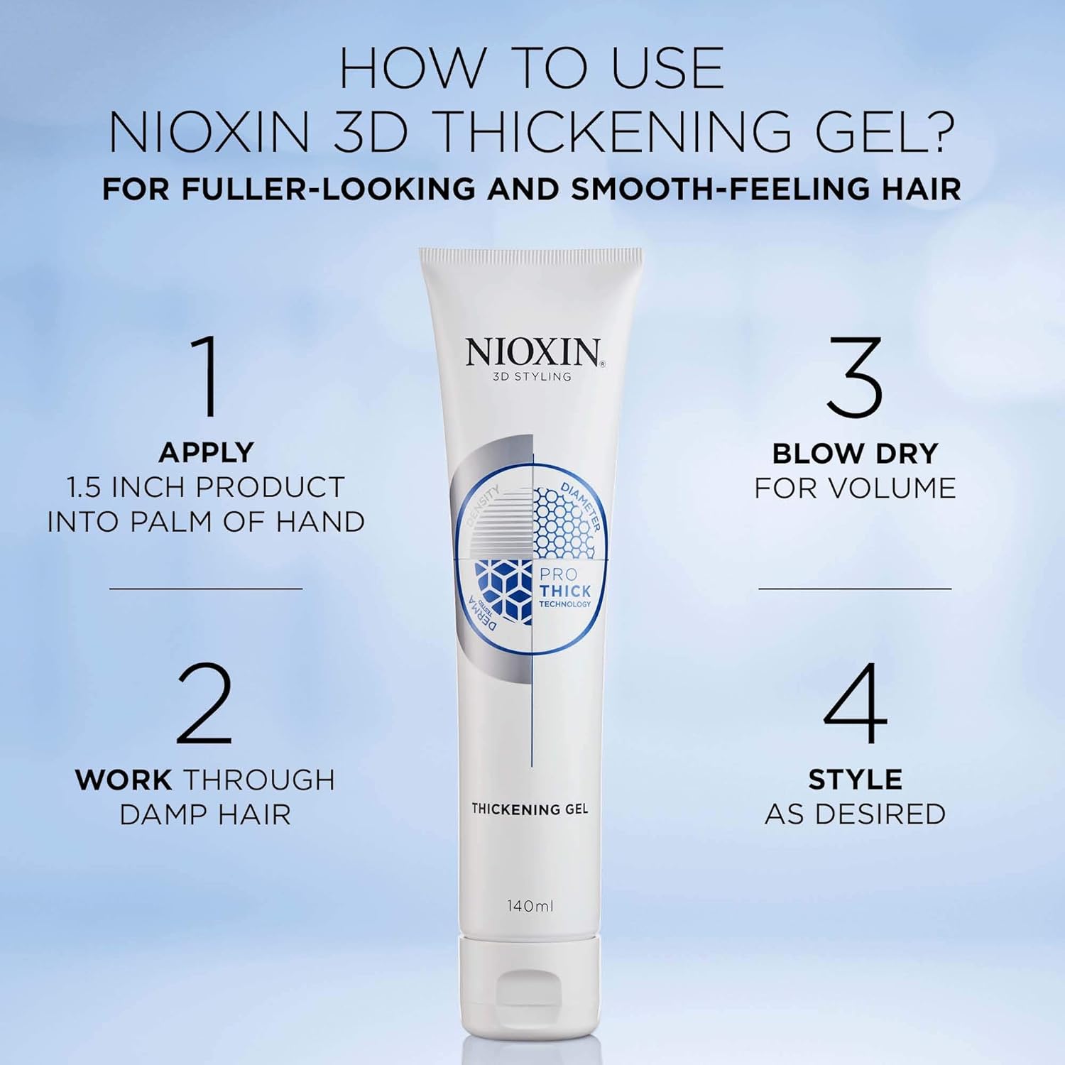 Nioxin 3D Styling Hair Thickening Gel, Strong Hold and Texture, 5.13 Oz : Beauty & Personal Care