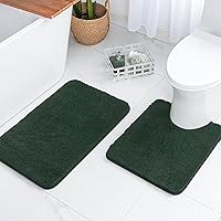 Vista 14 de MIULEE - Juego de 2 tapetes para baño, absorbentes, microfibra esponjosa y gruesa, con reverso antideslizante, lavable a máquina, para baño, ducha