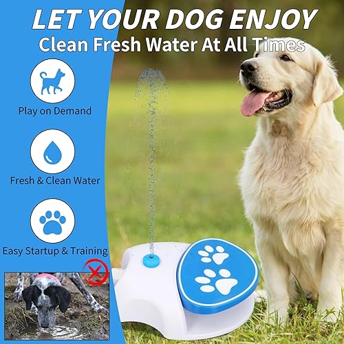 Miniatura 2 de Fuente de agua potable para perros al aire libre, juguete automático para perros, dispensador de agua potable activado por pies, dispensador de agua
