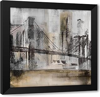 ArtDirect Brooklyn Bridge Custom Framed Art Print Giclee Print or Canvas Options with Various Sizes and Customization by Jill, Susan