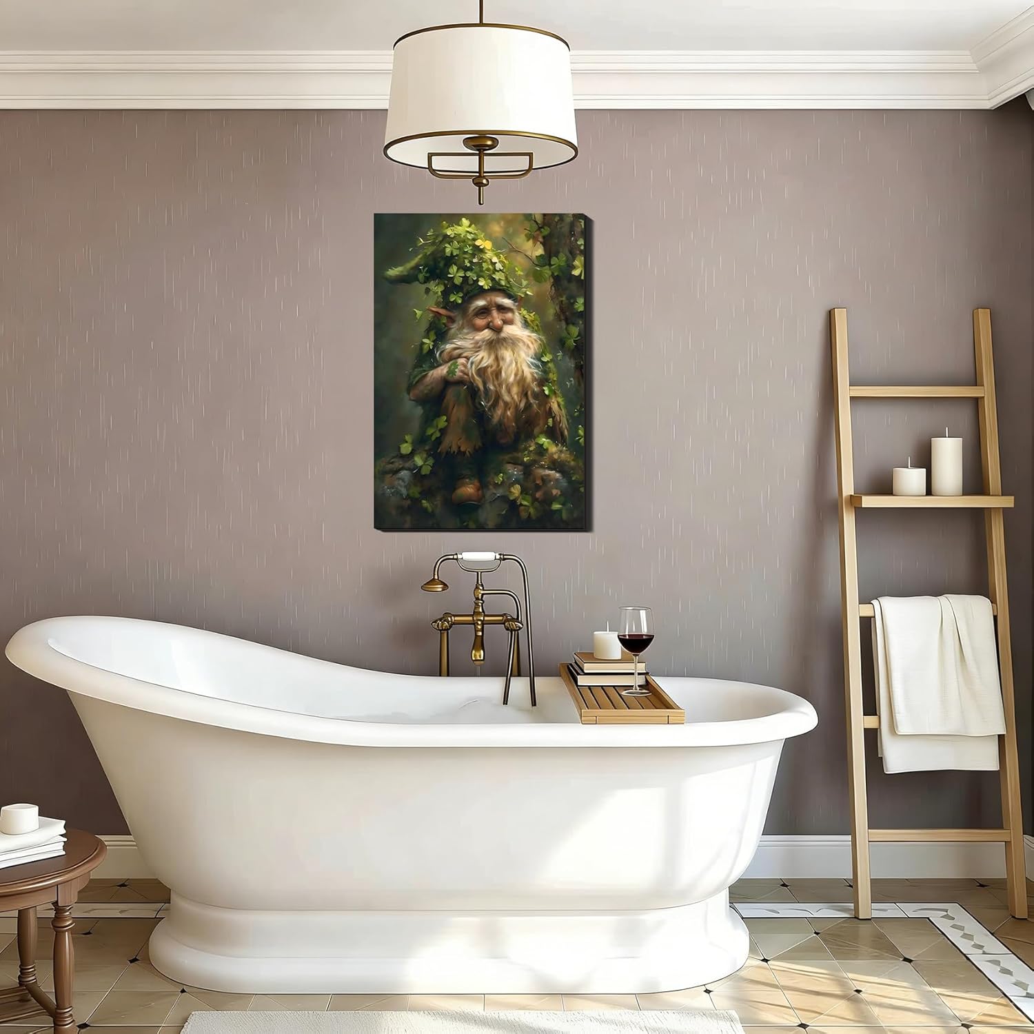 St Patricks Day Canvas Print Wall Art 8x12, St patrick’s Pictures for Living Room Wall Decor, Framed Rustic Clover Poster for Bedroom Office, Green Canvas Artwork for Home Decoration