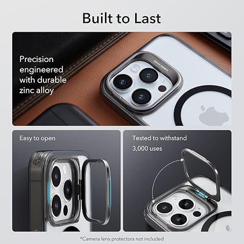 Vista 685 de ESR - Funda para iPhone 15 compatible con MagSafe, funda protectora de grado militar con soporte integrado, cubierta trasera resistente a